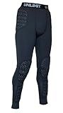 Unlimit Soccer Goalie Pants - Padded Goalkeeper Pants with Knee, Hip & Shin Pads (Large, Black)