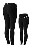 Equinavia Astrid Womens Silicone Knee Patch Breeches | Mid Rise Riding Pants with Phone Pockets - Black/White - 28