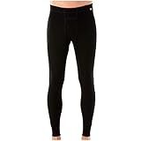 MERIWOOL Mens Base Layer 100% Merino Wool Thermal Pants Black