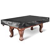 Shieldo Heavy Duty Leatherette Billiard Pool Table Cover,Waterproof&Tearproof Cover for Pool Table,7/8/9 Foot Fitted(8FT/Balck)