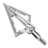 KEAUP 6 Pack Hunting Broadhead 100 Grain 420 Stainless Steel Fixed Blade Broadhead Arrow Tips Archery Arrowhead for Crossbow and Compound Bow