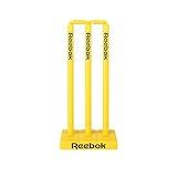 Reebok Cricket Stump Set with Bails – Heavy Base, Premium Carry Cover, Durable Plastic Stumps for Outdoor & Indoor Cricket Practice (Yellow)