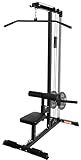 Fitvids LAT All-in-one Machine with High and Low Pulley Station, LAT PullDown and LAT Row Cable Machine, LAT Tower with Adjustable Leg Support for Home Gym Total Body Training