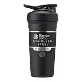 BlenderBottle Sport Flip Stainless Steel Shaker Bottle 24 oz Black