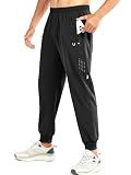 NORTHYARD Men's Athletic Running Pants Lightweight Workout Joggers Quick Dry Gym Sweatpants Active Sports Track Training Black M