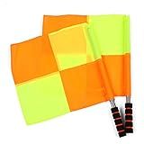 DreamHigh Soccer Side Referrer Equipment Linesman Offside Flags - 2 pcs (Big Square), 14 x14 Inches