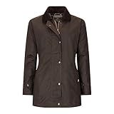 Walker and Hawkes Ladies Wax Victoria Jacket - Waterproof Jackets for Women, Made in Britain with 100% Quality Waxed Cotton and Tartan Lining - Brown - 8 UK / 4 US