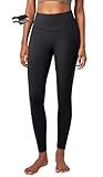 Heathyoga Compression Leggings for Women Tummy Control No Front Seam Leggings with Pockets for Women Workout Yoga Pants Black