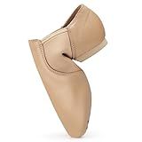 Stelle Jazz Shoes for Women Men Leather Upper Slip-on Dance Shoes Unisex（Tan,8.5