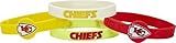 Amico International unisex NFL Team Logo Silicone Rubber Wrist Band Set of 4 sports fan bracelets, Team Colors, One Size US