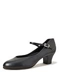 Capezio Student Footlight Character Dance Shoes, Professional Dance Shoes For Women With Non-Slip Heel, Leather Upper & Comfortable Design, Stylish & Supportive Character Shoe - Black, Size 7.5
