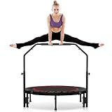 Rebounder Trampoline for Adult,460 LBS Mini Trampoline for Adults with Bar,Exercise Trampoline Indoor/Outdoor Use,40 inch Fitness Rebounder