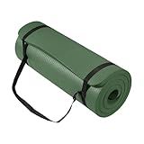 Yoga Mat 1-Inch Extra Thick High-Density Exercise Mat with Non-Slip Surface & Carry Strap for Men & Women Tear-Resistant Pilates Workout Mat for Home Gym, Floor Fitness, Green Jasper