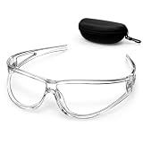 Tellegloww Lensless Glasses Compatible with Pickleball W/case, Clear White