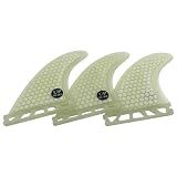 UPSURF Surfboard 3 Fins Single Tab M Size Fiberglass+Honeycomb G5 Thruster Set White