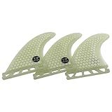 UPSURF Surfboard 3 Fins Single Tab M Size Fiberglass+Honeycomb G5 Thruster Set White