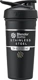 BlenderBottle Sport Flip Stainless Steel Shaker Bottle 24 oz Black