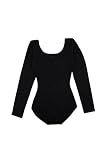 Capezio Women's Cotton Classic Long Sleeve Leotard,Black,Medium