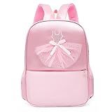 Dorlubel Cute Ballet Dance Backpack Tutu Dress Dance Bag with Key Chain Girls (Pink8 of Dress)