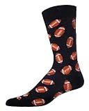 MeMoi Men's Football Fan Rayon from Rayon Blend Novelty Crew Sock Medium Gray Heather 10-13