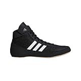 adidas Men's HVC Wrestling Shoes, Black/White/Iron Metallic, 8