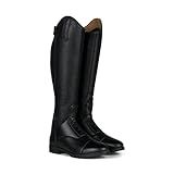 HORZE Rover Women's Synthetic Leather Classic Tall Field Riding Boots | Water-Resistant with Laces and Rear Zipper - Black - 7.5R
