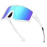 Kegrimi Sports Baseball Cycling Sunglasses for Men: Polarized Sunglasses for Women Youth UV Protection Running(Iceblue,150mm)