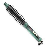 BANGMENG 3/4 Inch Barrel Thermal Round Brush, Volume Heat Styling Brush for Men and Women Medium Thin Curly Straight Hair, Heated Curling Iron,12 Temperature Setting (1.35 Inch with Bristles)