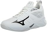 Mizuno Women's Wave Dimension Volleyball Shoe, White-Black, 8