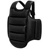 CurcKua Boxing Body Protector, Reversible Chest Protector, Adjustable Taekwondo Sparring Gear, Sponge Boxing Training Equipment Black & White Equipment for Training Body Guard