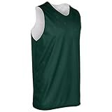 CHAMPRO Men's Standard Zone Reversible Basketball Jersey, Forest Green, White, Adult Medium