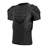 Topeter Youth Padded Goalie Shirt, Football Shields for Boys & Girls, Softball, Rugby, Hockey, Lacrosse Chest & Rib Protector Undershirt YXL