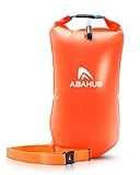 Abahub Swim Bubble Safety Tow Float Achieve Be Bright, Be Seen, Be Safer for Open Water Swimmers and Triathletes During Outdoor Swimming High Visibility Buoy Orange