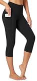 Heathyoga Women's Capri Leggings High Waisted Yoga Pants with Pockets Tummy Control