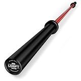LOEFT 7ft Olympic Barbell, 45 lb Barbell for Powerlifting and Weightlifting, 2000 lbs Weight Capacity 215K PSI Weight Bar Fit 2" Weights for Squat, Bench Press, Deadlift (Red)