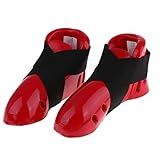 Generic Adult Taekwondo Foot Guard Karate Sparring Foot Gear Sparring Shoes , Red, XL