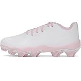 Under Armour Girls' Glyde Sola RM JR Softball Cleats, (101) White/Red/Stone, 1, US