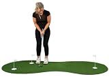 All Turf Mats 3 x 8 True Roll Putting Green – 10-12 Stimp Nylon Turf with Pre-Cut Holes, White Natural Rubber Backing – Indoor/Outdoor Rollable Practice Putting Mat for Home & Office
