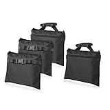 ifkdnr Sandbags 4 Packs with 4 PE Bags, Heavy Duty Sand Bags, Sand Bags for Weight with Zipper and Buckle Straps for Support Light Stand, More 2/4/6/8/10/12 Packs Sand Bag to Choose.