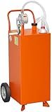 35 gal Fuel Caddy,Fuel Storage Tank with Manual Transfer Pump,Gasoline Diesel Fuel Container for Cars, Lawn Mowers, ATVs, Boats, More, Orange