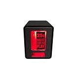 chronic concepts TinyBrights Insert Coin Cube - Pushable Insert Coin Button, Lights, & Arcade Sounds, Interactive Retro Arcade Desk Decor (Black Cube)