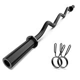 Olympic EZ Curl Barbell Bar-2in, 47" Curl Bar for Weight Lifting