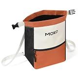MoKo Rock Climbing Chalk Bag, Magnetic Snap, Zipper Pocket, Orange