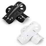 Soccer Shin Guards, 2 Pairs Soccer Shin Sleeves Superlight and Breathable Shin Guard Equipment for Boys and Girls, Protective Football Gear Shin Pads for Youth Teens Adults (Black and White, Small)