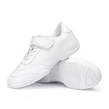 Stelle Cheer Shoes Girls White Cheerleading Dance Shoes Athletic Training Girls Cheer Shoes Breathable Soft Kids Cheer Sneakers (White,12ML)