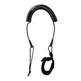 HEYTUR Coiled SUP Leash 10' Surfboard Leash Sup Leg Rope Strap Stand Up Paddleboard Leash (5mm Black)