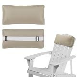 Rasugarlary Chaise Lounge Head Pillow, 2 Pack Outdoor Patio Pillows with Adjustable Strap, Lounge Head Resting Pillow for Recliner Beach Pool Lounger Office Chair，Water Resistant Khaki