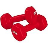 SPRI Deluxe Vinyl Coated Dumbbell Set (Red) - 6 lbs, Set of 2, Hand Weights for Muscle Toning, Step Aerobics, Strength Training, Professional-Grade Unisex Workout Equipment for Home & Gym