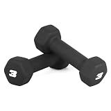 CAP Neoprene Dumbbell Pair, Non-Slip Grip, Black, 3 lb