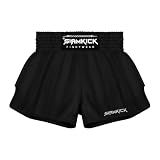 SIAMKICK Elite Muay Thai Shorts for Men Women Boxing Kickboxing High Grade MMA Fight Clothing Training Workout Trunks (M, Core Black)